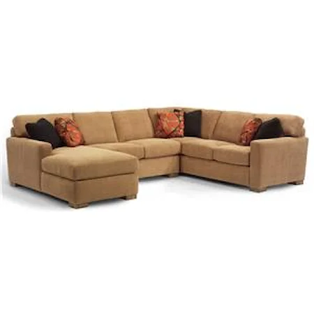 Contemporary 3 pc. Sectional Sofa with LAF Chaise